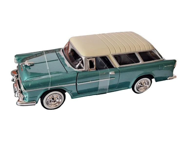 Auto De 1955 Chevy Bel Air Nomad Escala 1:24 Mide 21 Cm de Largo Marca Motormax