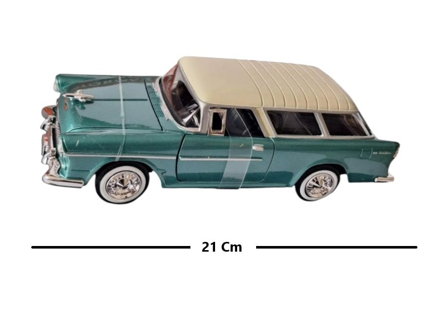 Auto De 1955 Chevy Bel Air Nomad Escala 1:24 Mide 21 Cm de Largo Marca Motormax