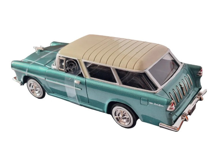 Auto De 1955 Chevy Bel Air Nomad Escala 1:24 Mide 21 Cm de Largo Marca Motormax