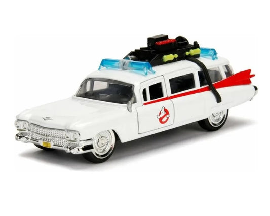 Auto De Colección Caza Fantasma Ecto-1 Marca Jada Escala 1:32 Mide 13 Cm De Largo