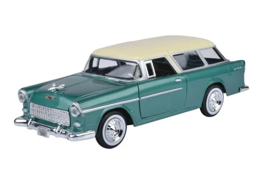 Auto De 1955 Chevy Bel Air Nomad Escala 1:24 Mide 21 Cm de Largo Marca Motormax